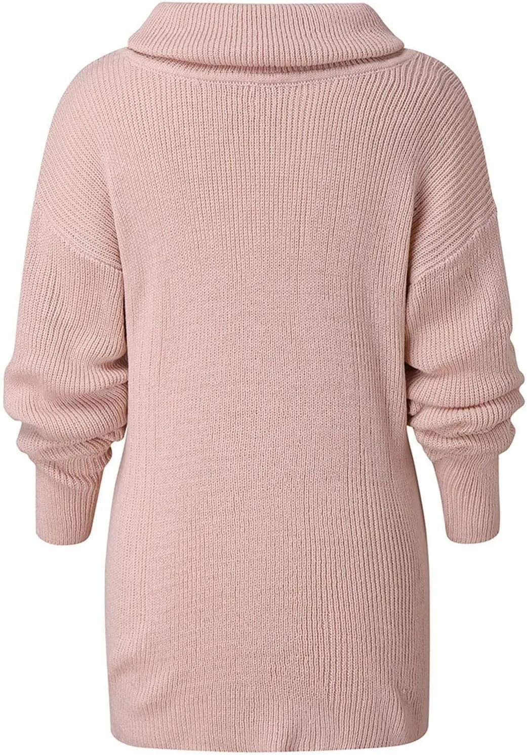 Women's Oversized Turtleneck Long Sleeve Casual Pullover Solid Color Cute Knit Sweater Casual Winter Pullover Jumper