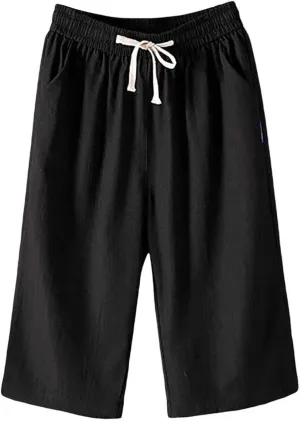 Womens Palazzo Pants Loose Pants Comfy Work Pants with Elastic High Waist Paper Bag Drawstring Pant Summer Wide Leg