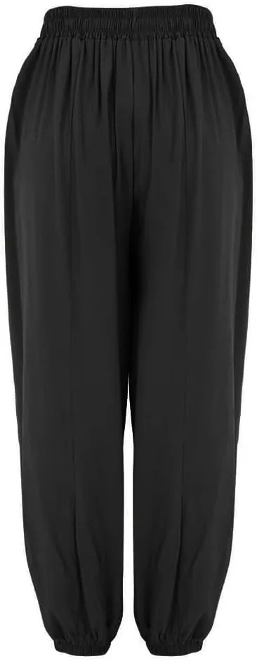 Womens Palazzo Pants Loose Pants Comfy Work Pants with Elastic High Waist Paper Bag Drawstring Pant Summer Wide Leg