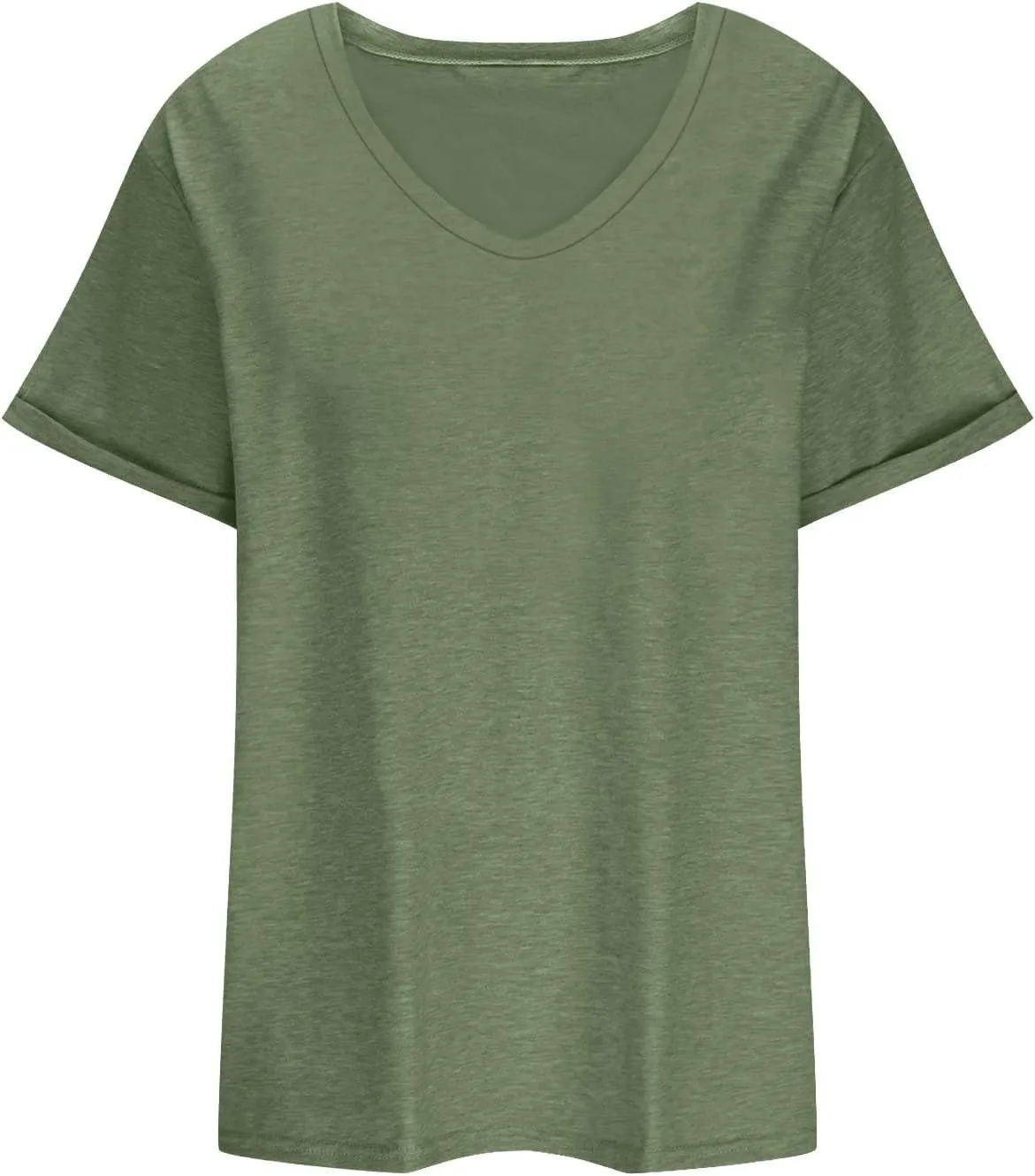 Womens Plus Size Summer Tops Short Sleeve V Neck T Shirts Casual Loose Fit Solid Tshirts Oversized Going Out Tees