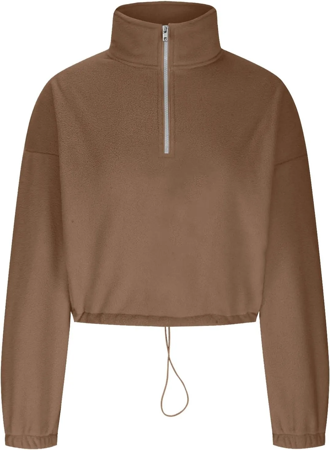 Womens Quarter Zip Hoodies Cropped Sweatshirts Long Sleeve Fleece Half Zip Sweatshirts Fall Outfits Clothes Pullover