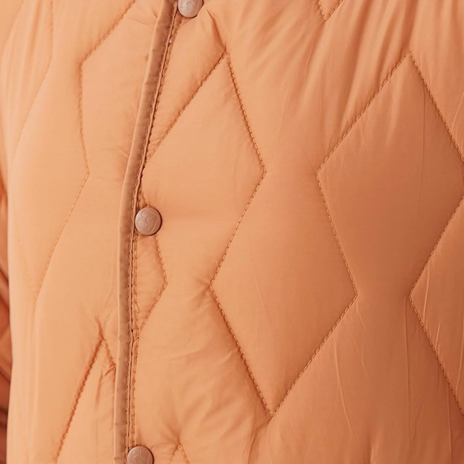 Womens Quilted Puffer Jackets Button Lightweight Down Coats Warm Casual Cropped Long Sleeve Crewneck Padded Outerwear