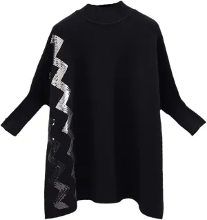 Women's Slit Oversized Turtleneck Sweater Autumn Winter Vintage Soft Warm Knitted Pullovers