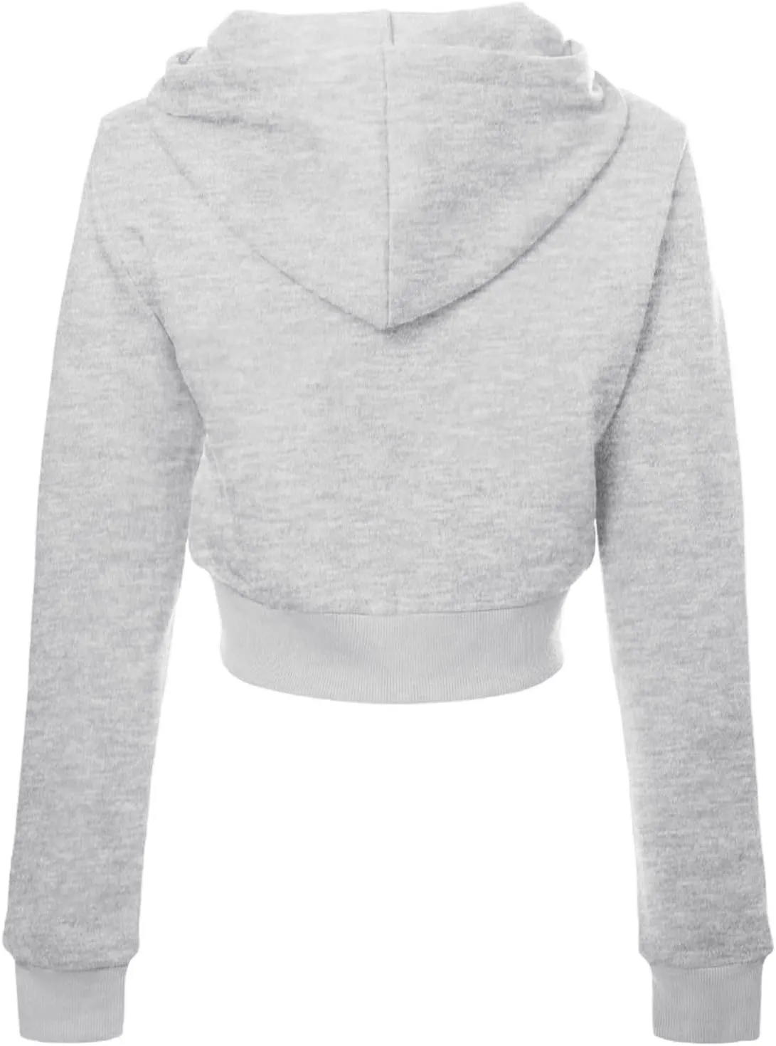 Women's Solid Fleece Long Sleeve Zip Up Crop Hoodie Jacket 2024 Fall Trendy Cropped Hoodie Sweatshirts Preppy Clothes