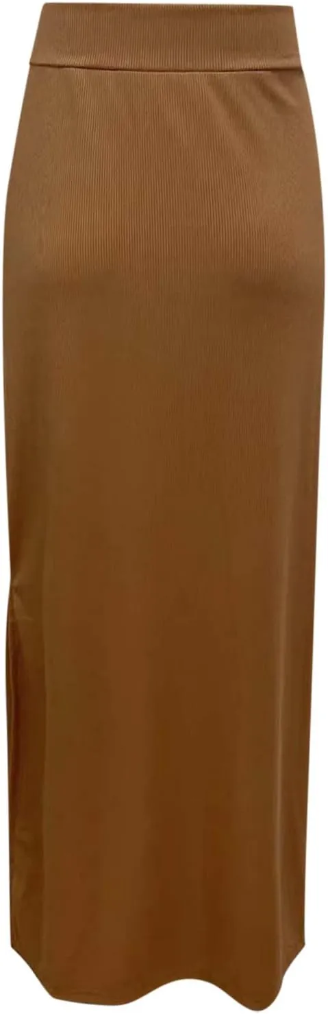 Women's Stretch Elastic High Waisted Knee Pencil Maxi Skirts Slim Fit Bodycon Office Work Business Dress