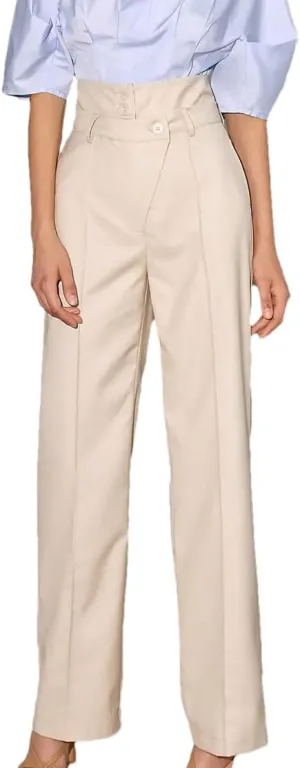 Women's Suit Pants High Waisted Wide-Leg Loose Suit Trousers Straight Cylinder Temperament Women Slacks Solid Office Pant