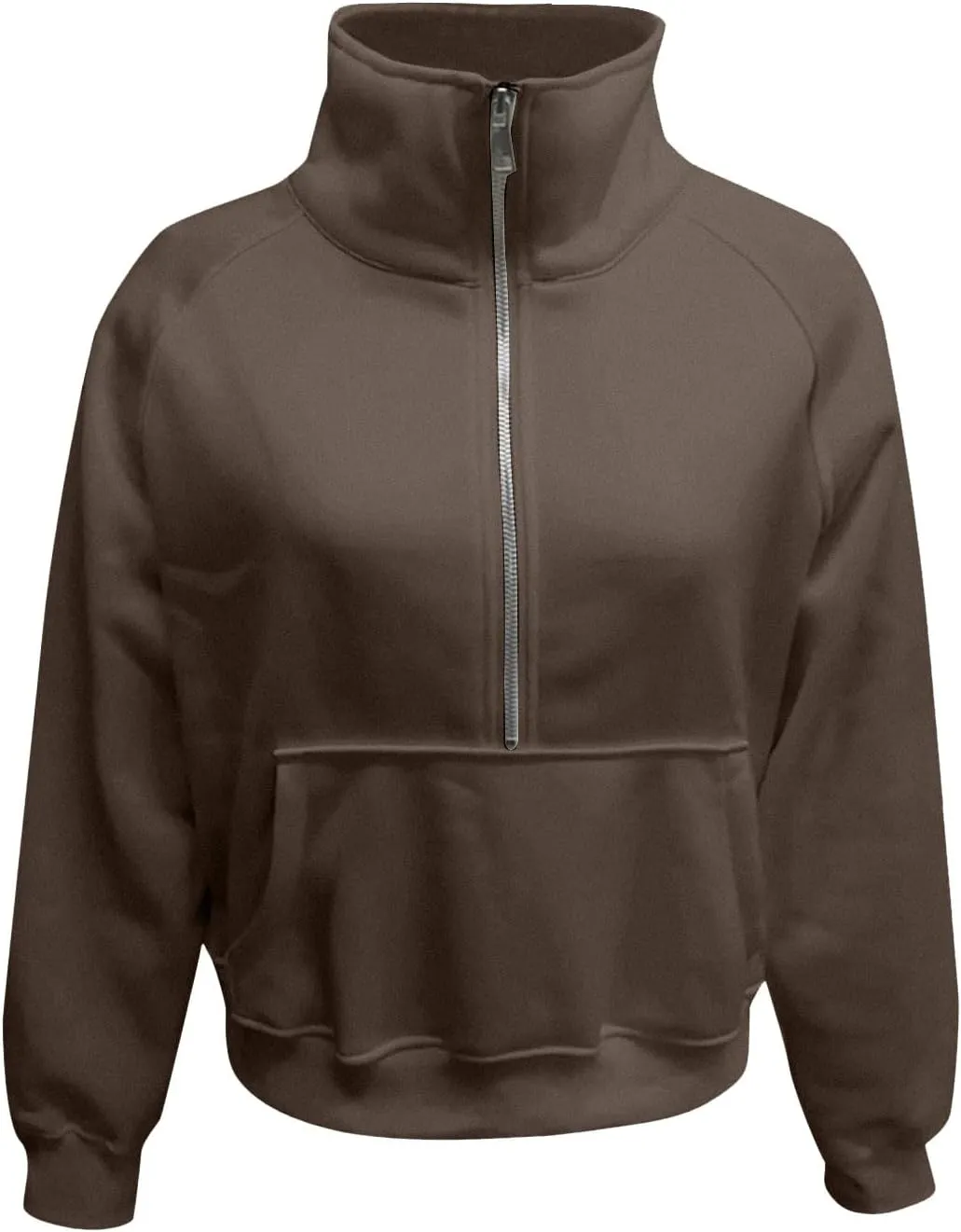 Women's Sweatshirts Half Zip Cropped Pullover Sweatshirts Fleece Sweatshirt with Pocket Fall Winter Outfits New Clothes