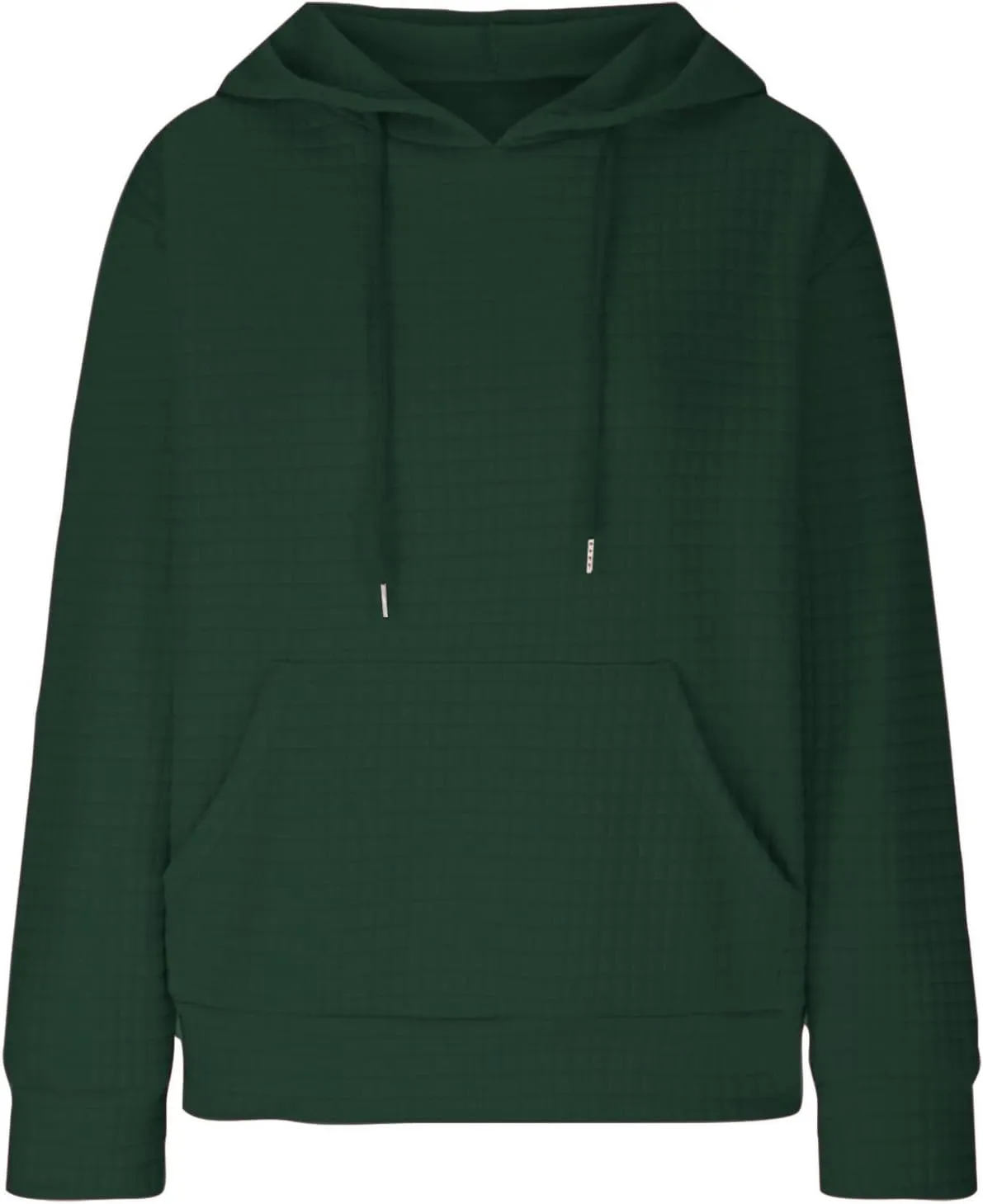 Womens Waffle Knit Hoodies Casual Long Sleeve Fall Fashion Hooded Sweatshirts Dressy Loose Oversized Pullover Tops