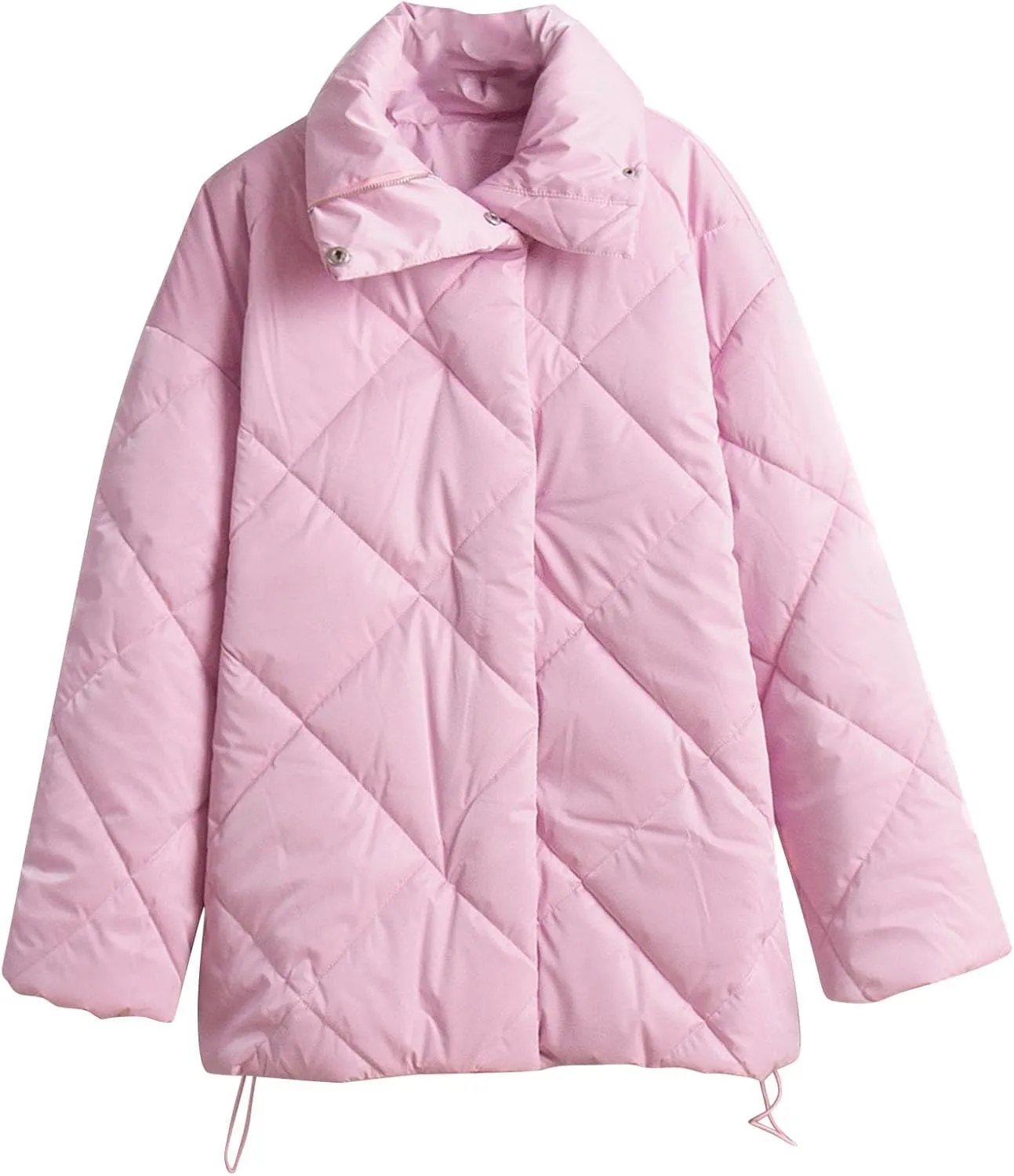 Women's Winter Coat Puffer Down Jacket Thick Warm Stand Collar Puffer Coat Women Long Sleeve Quilted Jackets Outwear