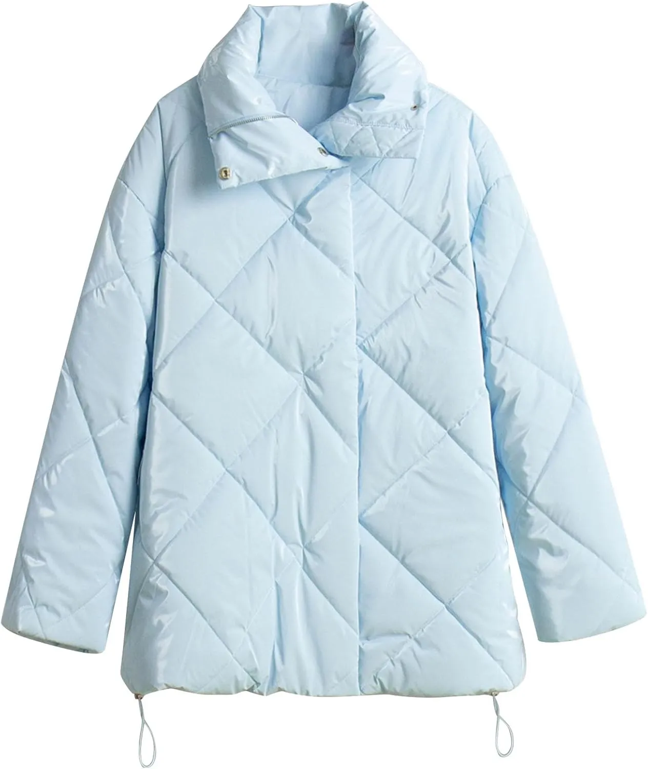 Women's Winter Coat Puffer Down Jacket Thick Warm Stand Collar Puffer Coat Women Long Sleeve Quilted Jackets Outwear