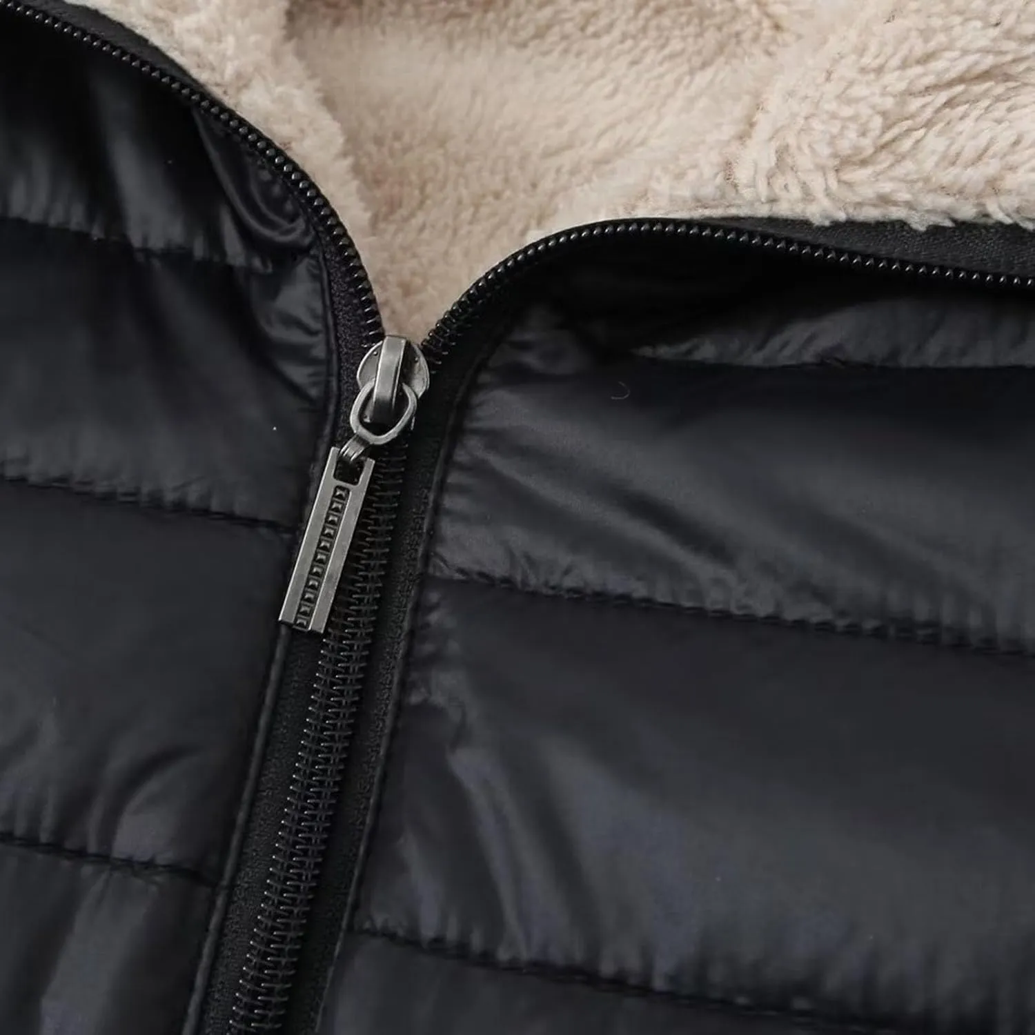 Womens Winter Coats Puffer Thickened Warm Hooded Down Jacket Sherpa Fleece Lined Down Coat Long Sleeve Quilted Jacket