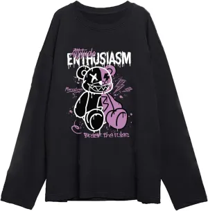 Women's Y2k Harajuku Fashion Korean Graphic T-Shirt Summer Kawaii Bear Goth Casual Tops
