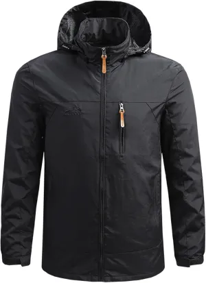 Xiaojmake Rain Jacket Men Lightweight Waterproof Running Windbreaker Outdoor Fall Packable Full Zip Raincoat Light Jacket