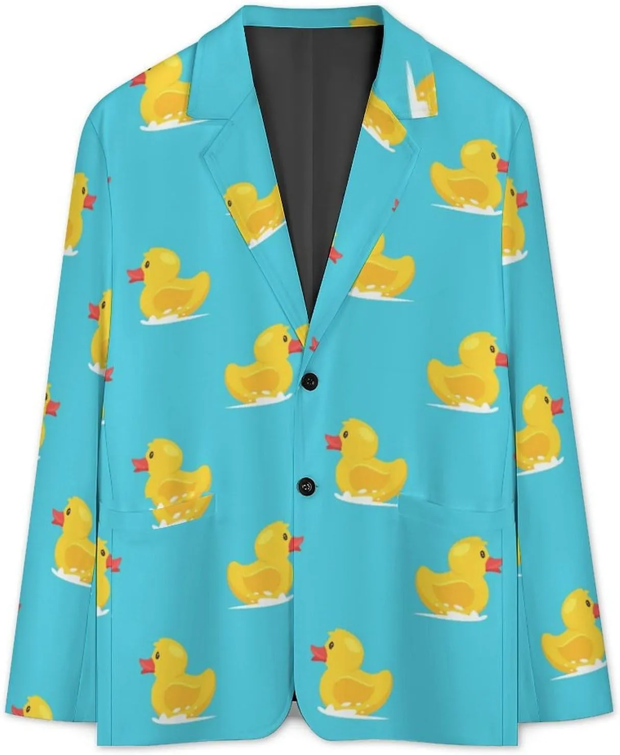Yellow Rubber Duck Mens Blazer Suit Jacket Lightweight Slim Fit Casual Coat