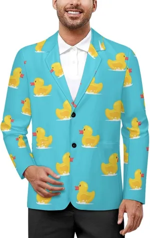 Yellow Rubber Duck Mens Blazer Suit Jacket Lightweight Slim Fit Casual Coat