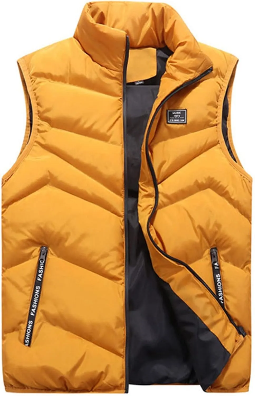 Ymosrh Fashion Coats for Men Autumn Winter Stand Collar Color Waistcoat Vest Jacket Top Coat Waterproof Jackets