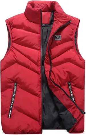 Ymosrh Fashion Coats for Men Autumn Winter Stand Collar Color Waistcoat Vest Jacket Top Coat Waterproof Jackets