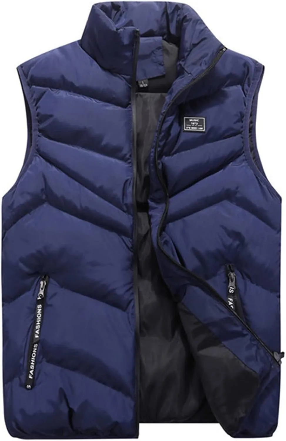 Ymosrh Fashion Coats for Men Autumn Winter Stand Collar Color Waistcoat Vest Jacket Top Coat Waterproof Jackets