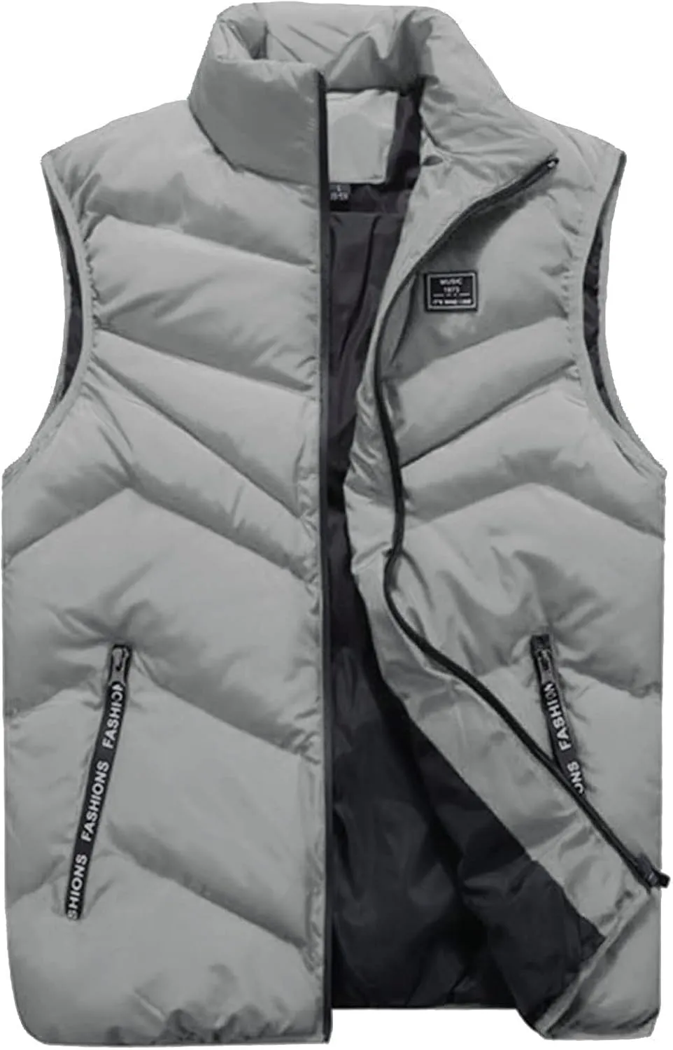Ymosrh Fashion Coats for Men Autumn Winter Stand Collar Color Waistcoat Vest Jacket Top Coat Waterproof Jackets