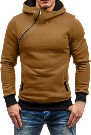 Ymosrh Fashion Coats for Men Camouflage Sports Sweatshirt Long Sleeve Zipper Hooded Jacket Coat Winter Jackets