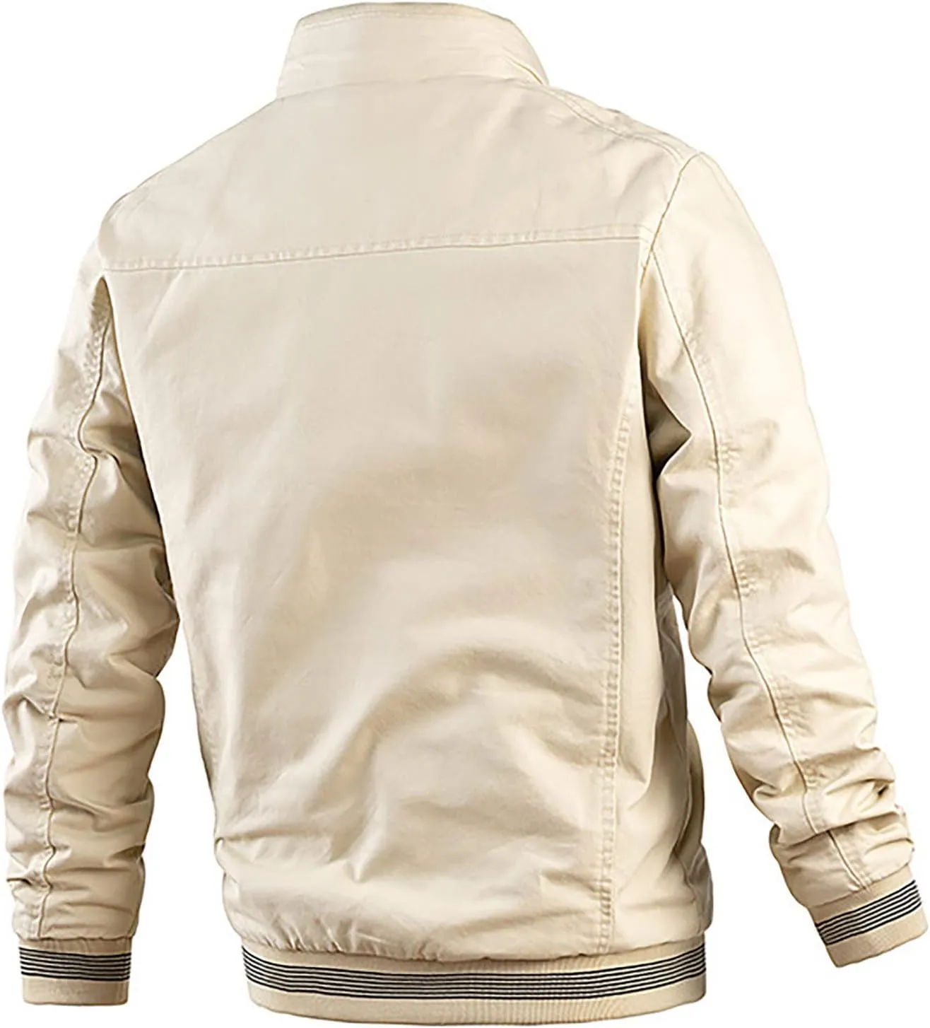 Ymosrh Fashion Coats for Men Jacket-Lightweight Casual Spring Fall Thin Bomber Zip Pockets Coat Outwear Jackets