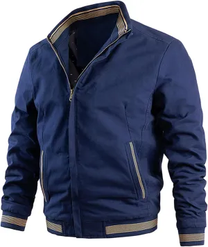 Ymosrh Fashion Coats for Men Jacket-Lightweight Casual Spring Fall Thin Bomber Zip Pockets Coat Outwear Jackets