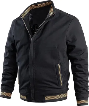 Ymosrh Fashion Coats for Men Jacket-Lightweight Casual Spring Fall Thin Bomber Zip Pockets Coat Outwear Jackets