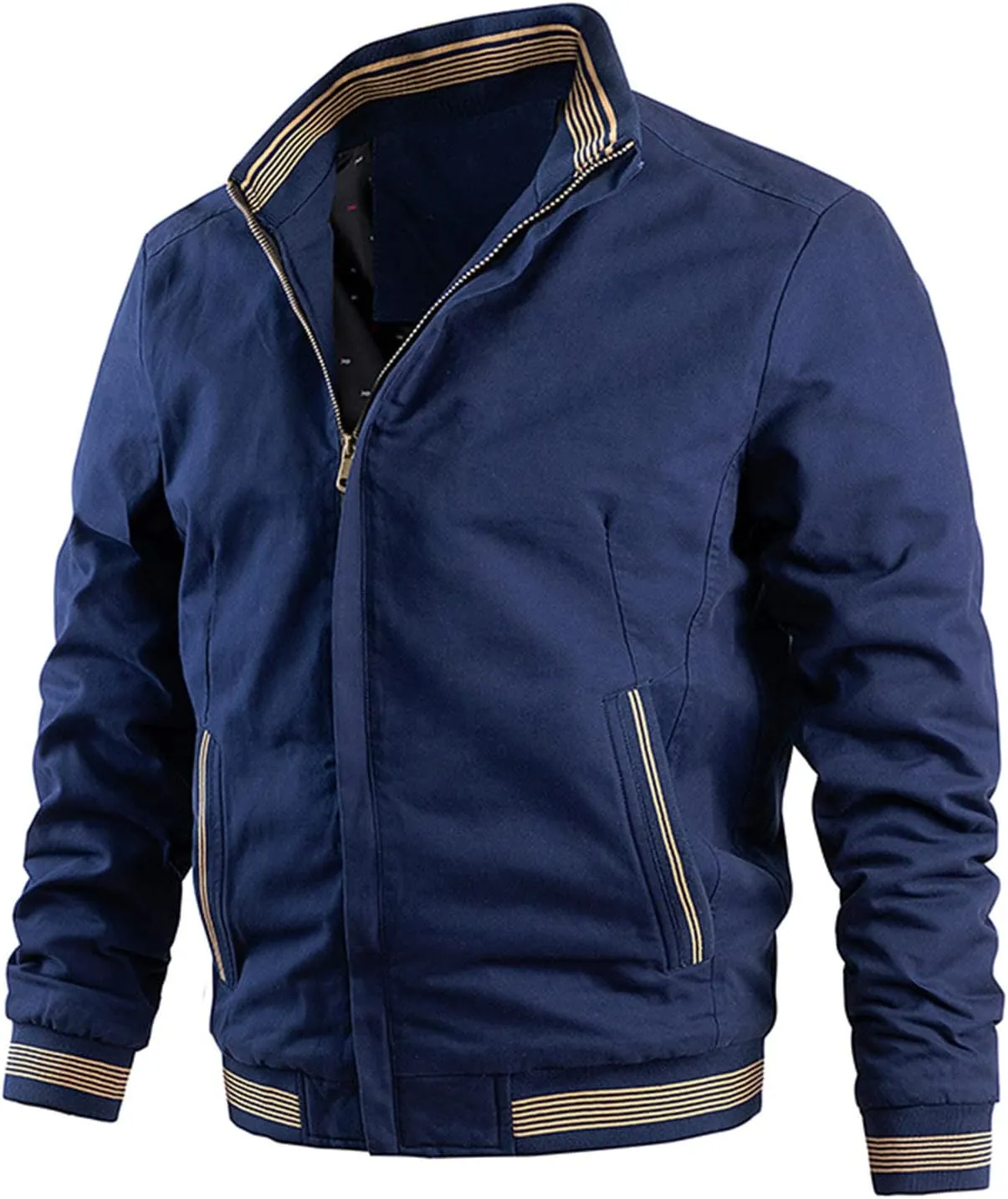 Ymosrh Fashion Coats for Men Jacket-Lightweight Casual Spring Fall Thin Bomber Zip Pockets Coat Outwear Jackets