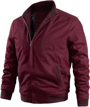 Ymosrh Fashion Coats for Men Jacket-Lightweight Casual Spring Fall Thin Bomber Zip Pockets Coat Outwear Jackets