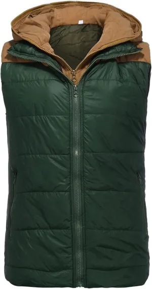 Ymosrh Men's Big and Tall Jackets Lightweight Water-Resistant Packable Hooded Puffer Down Vest Jacket Men's, S-5XL