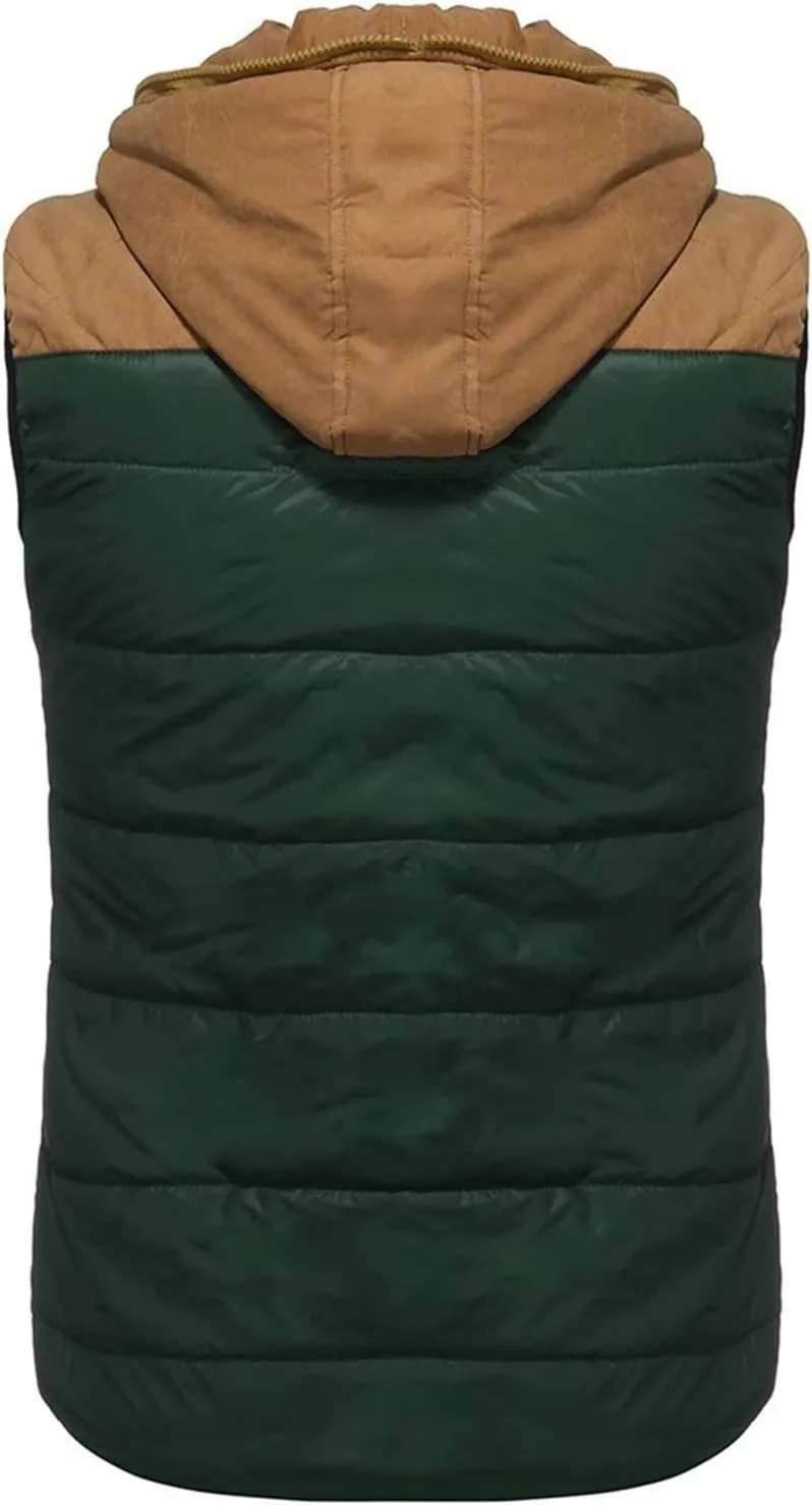 Ymosrh Men's Big and Tall Jackets Lightweight Water-Resistant Packable Hooded Puffer Down Vest Jacket Men's, S-5XL