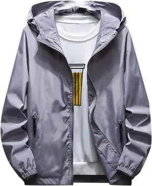 Ymosrh Mens Coats and Jackets Big Tall Casual Color Plus Size Hoodie Zipper Outdoor Sport Coat Fashion Coats for Men