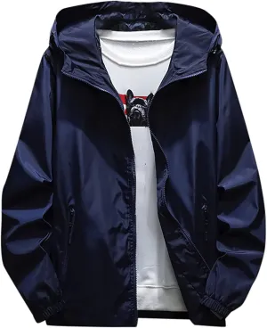 Ymosrh Mens Coats and Jackets Big Tall Casual Color Plus Size Hoodie Zipper Outdoor Sport Coat Fashion Coats for Men