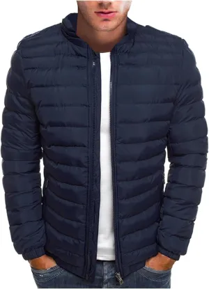 Ymosrh Men's Light Puffer Jacket Winter Coats Water-Resistant Lightweight Packable Jacket Casual Outerwear Jacket, M-2XL