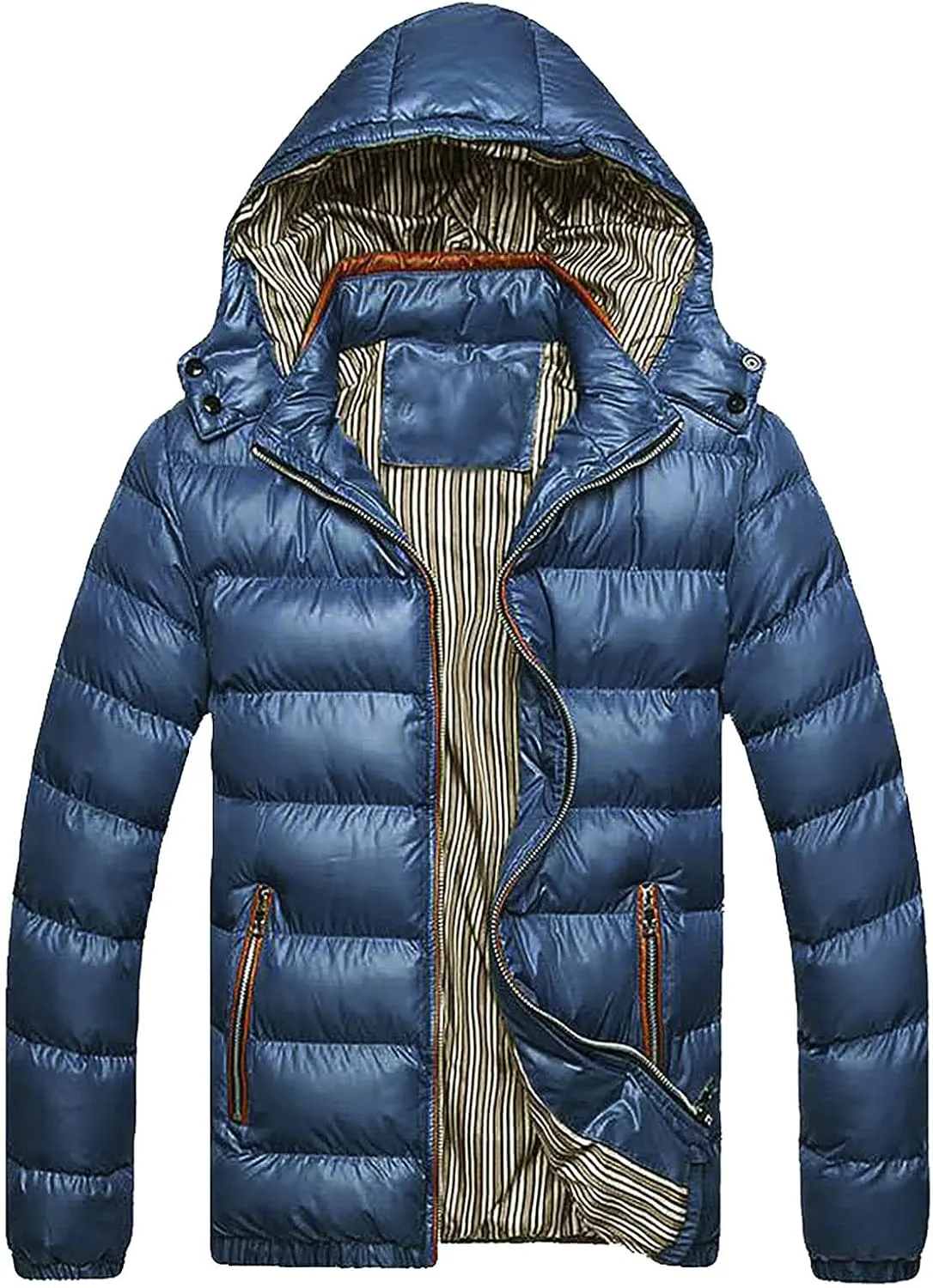 Ymosrh Men's Packable Puffer Jacket Down Alternative Jacket Waterproof Winter Bubble Coats Jackets, M-5XL