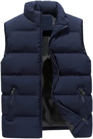 Ymosrh Men's Puffer Jacket Down Alternative Vest Jacket Warm Thicken Winter Coat Outwear Jacket, S-5XL