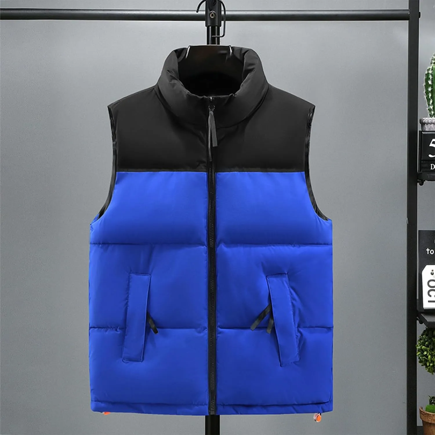 Ymosrh Men's Puffer Jacket Padded Down Vest Winter Casual Work Sports Travel Outdoor Jacket Mens, M-4XL
