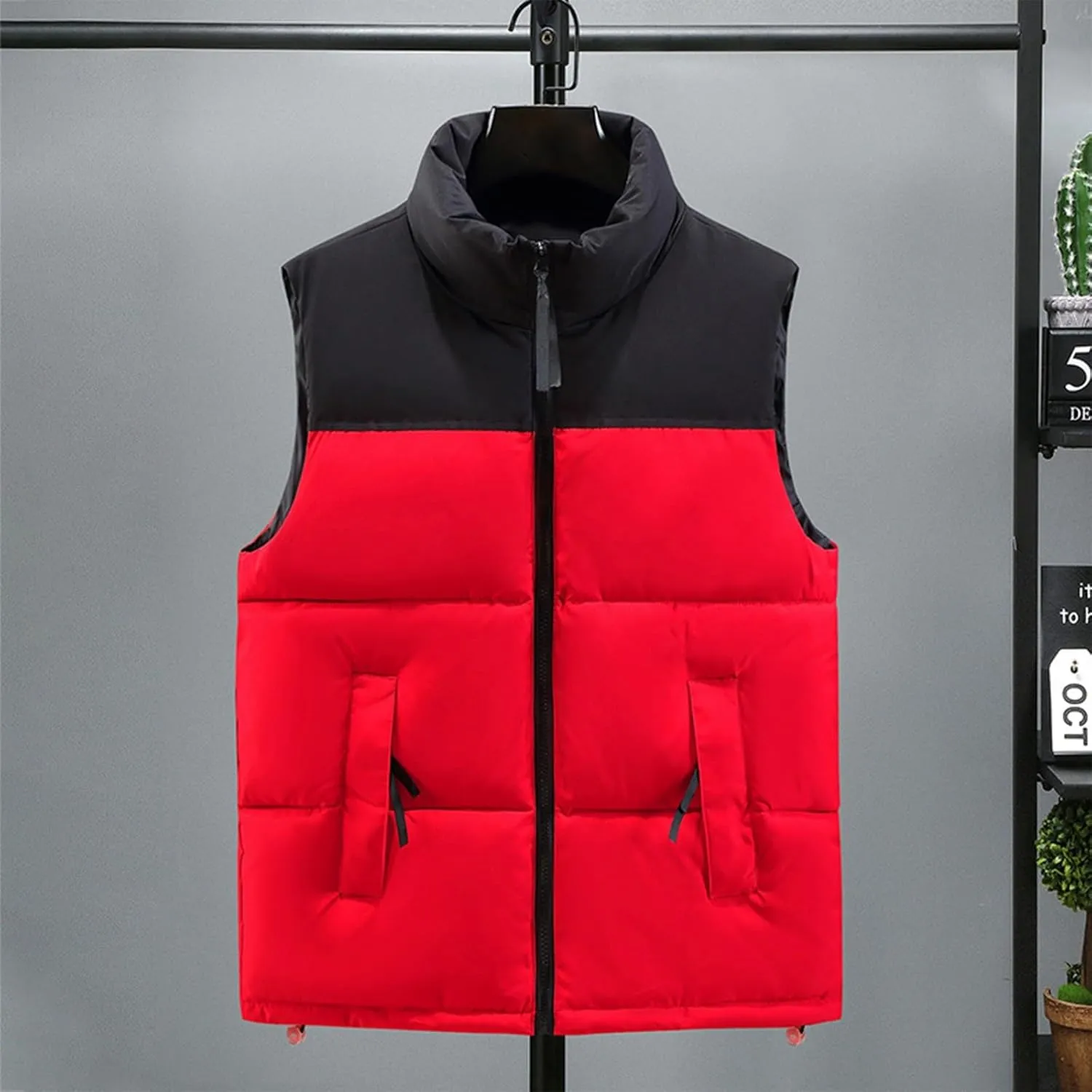 Ymosrh Men's Puffer Jacket Padded Down Vest Winter Casual Work Sports Travel Outdoor Jacket Mens, M-4XL