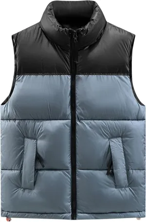Ymosrh Men's Puffer Jacket Padded Down Vest Winter Casual Work Sports Travel Outdoor Jacket Mens, M-4XL