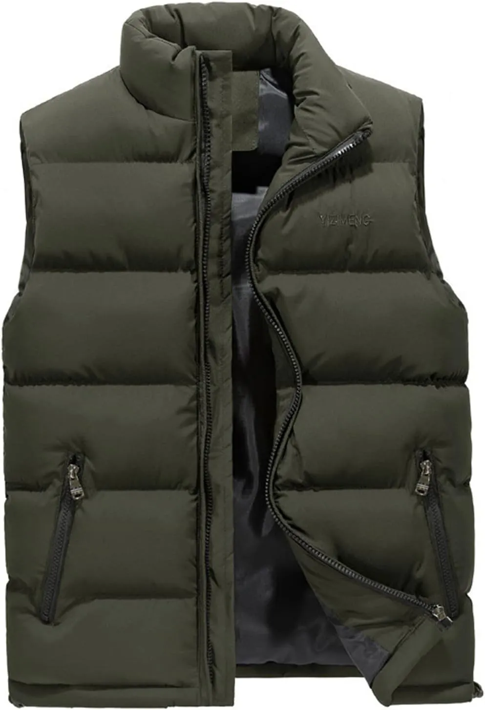 Ymosrh Men's Puffer Jackets Lightweight Down Vest Packable Puffy Outwear Vest With Zipper Coats, S-5XL