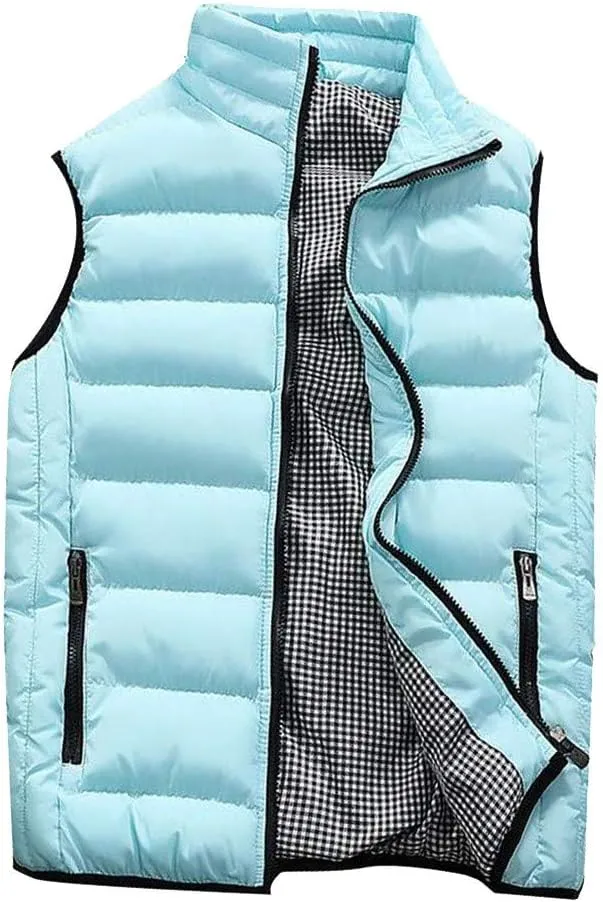 Ymosrh Men's Puffer Jackets Lightweight Packable Vest Jacket Insulated Thermal Puffy Winter Jackets for Running, S-5XL