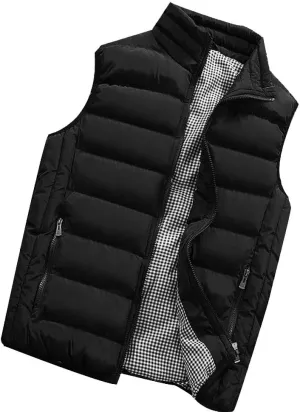 Ymosrh Men's Puffer Jackets Lightweight Packable Vest Jacket Insulated Thermal Puffy Winter Jackets for Running, S-5XL