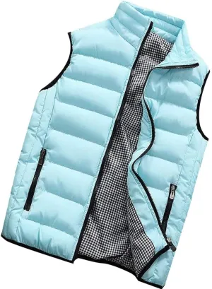 Ymosrh Men's Puffer Jackets Lightweight Packable Vest Jacket Insulated Thermal Puffy Winter Jackets for Running, S-5XL