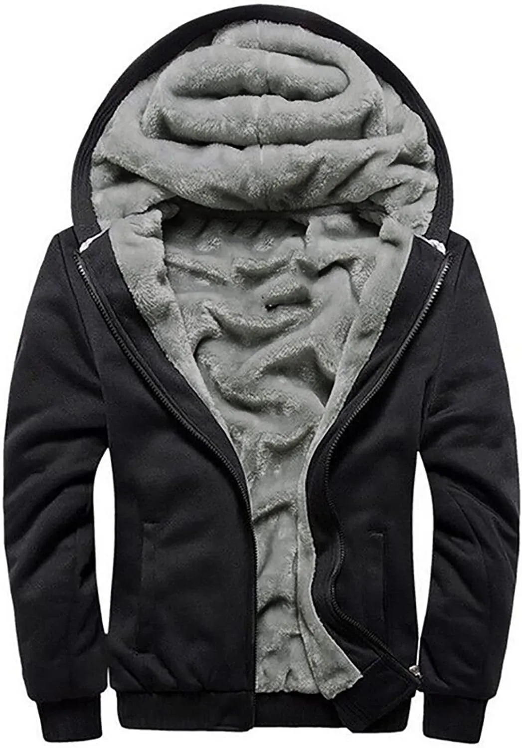 Ymosrh Men's Sweatshirt Zip Up Hoodie Fleece Lined Pullover Sweatshirts Casual Jacket Coat Sweatshirts, S-5XL