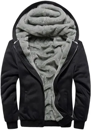Ymosrh Men's Sweatshirt Zip Up Hoodie Fleece Lined Pullover Sweatshirts Casual Jacket Coat Sweatshirts, S-5XL
