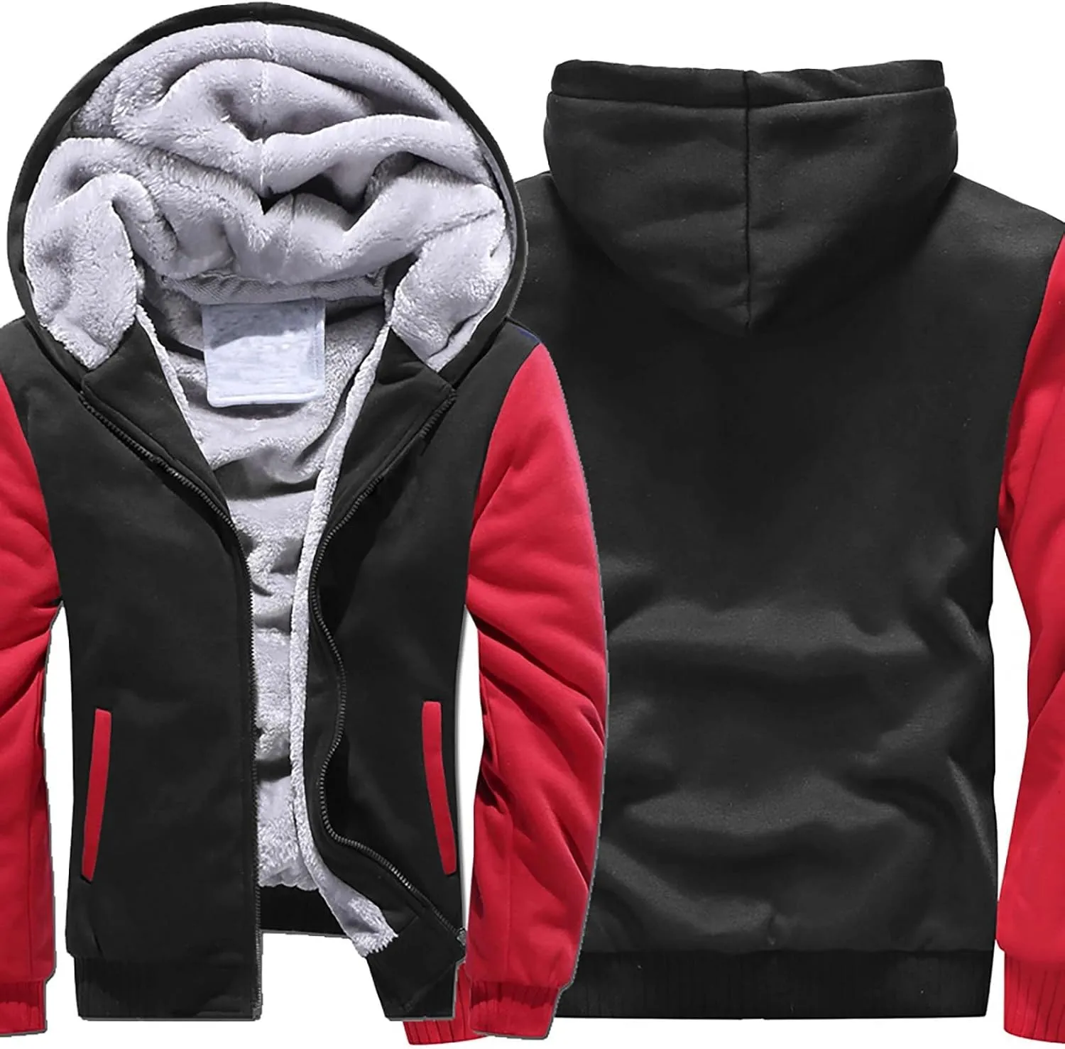 Ymosrh Men's Sweatshirt Zip Up Hoodie Fleece Lined Pullover Sweatshirts Casual Jacket Coat Sweatshirts, S-5XL