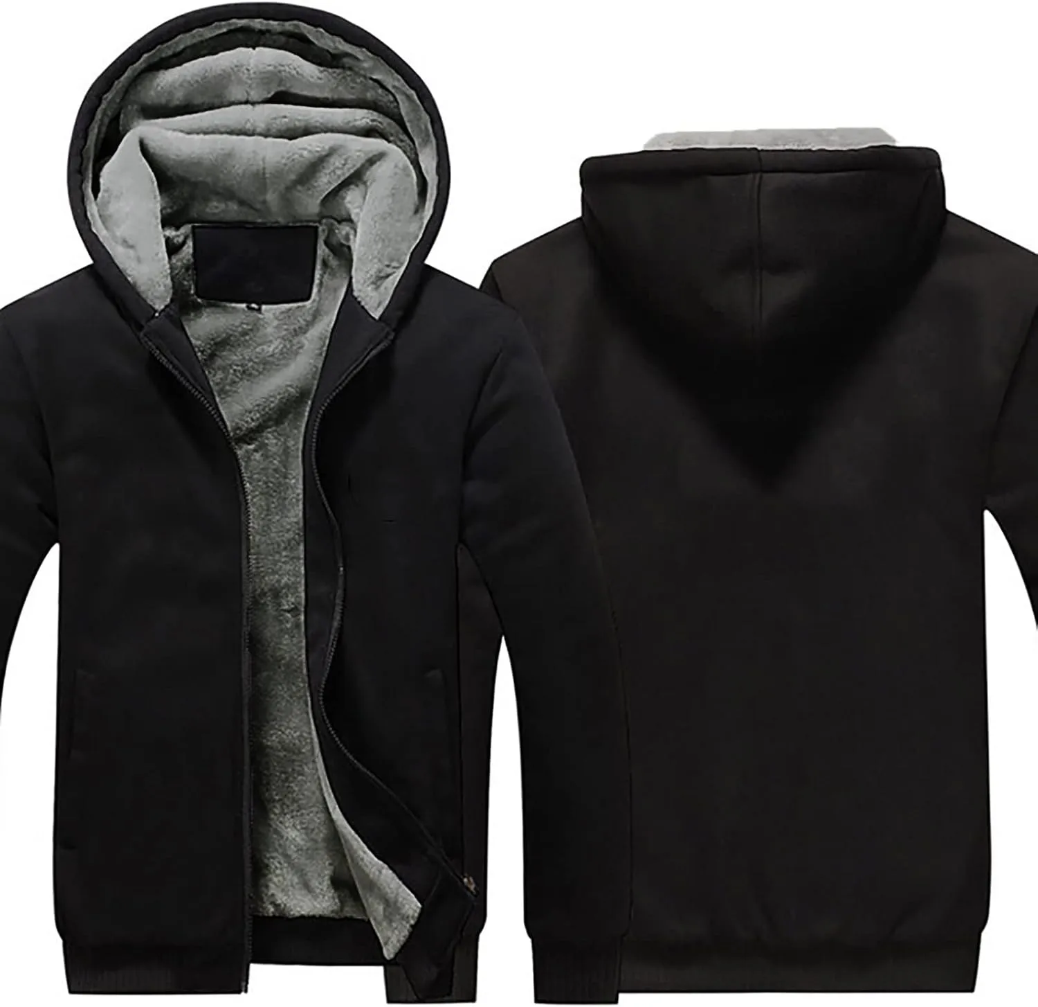 Ymosrh Men's Sweatshirt Zip Up Hoodie Fleece Lined Pullover Sweatshirts Casual Jacket Coat Sweatshirts, S-5XL