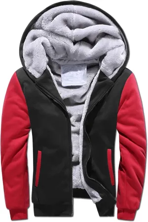 Ymosrh Men's Sweatshirt Zip Up Hoodie Fleece Lined Pullover Sweatshirts Casual Jacket Coat Sweatshirts, S-5XL