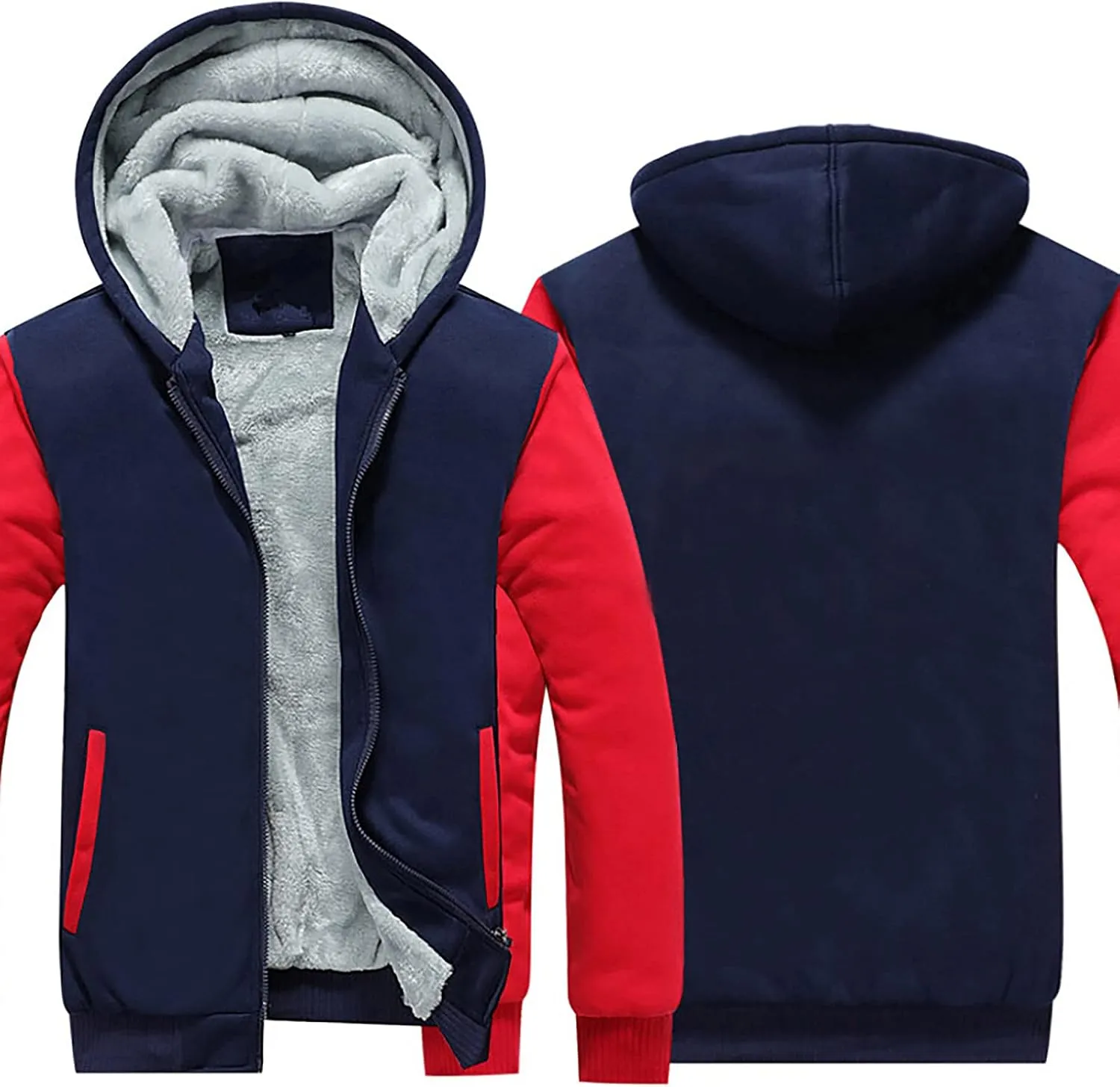 Ymosrh Men's Sweatshirt Zip Up Hoodie Fleece Lined Pullover Sweatshirts Casual Jacket Coat Sweatshirts, S-5XL