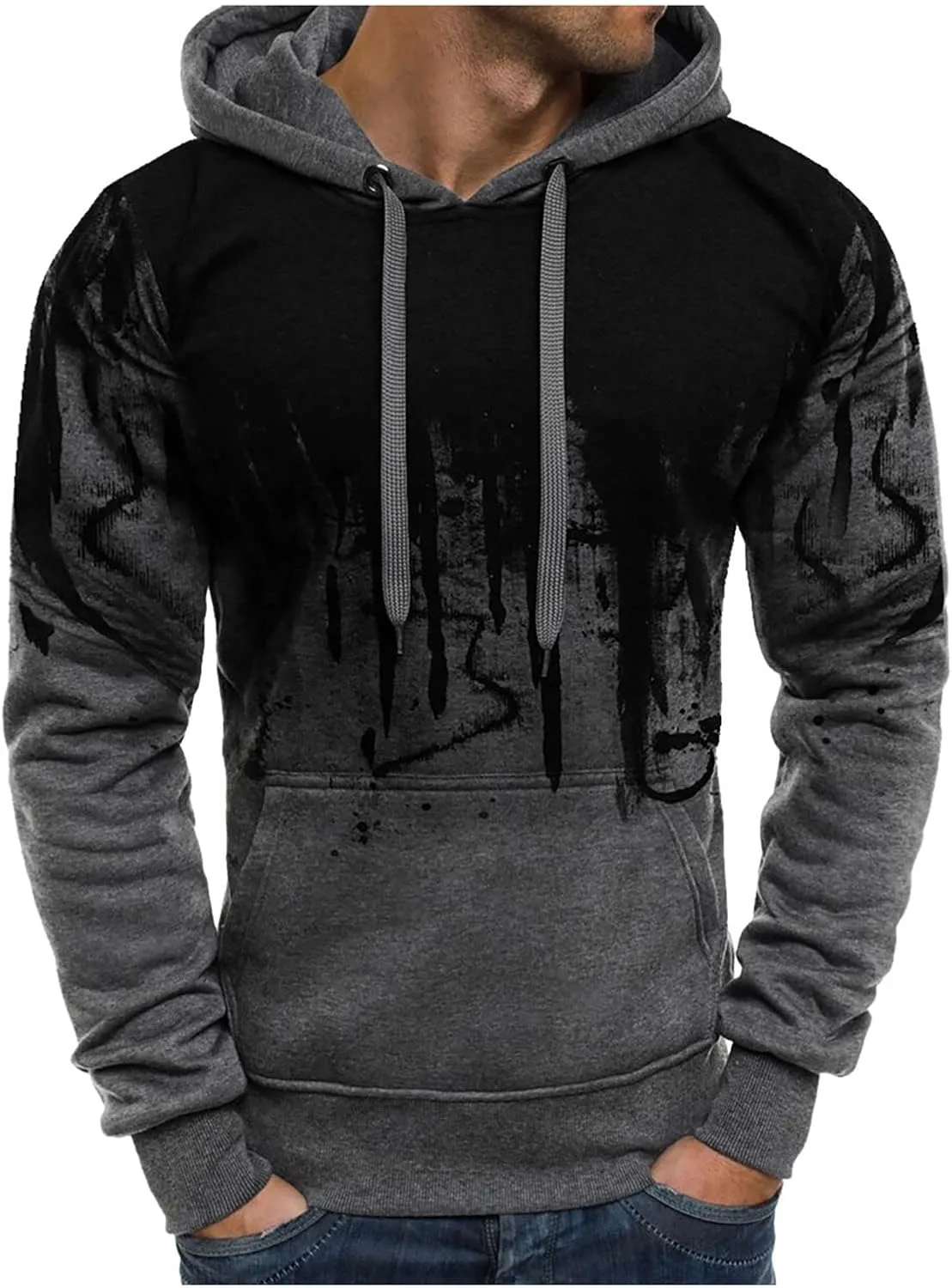 Ymosrh Men's Sweatshirts Graphic Hoodies Pullover Sweatshirts Casual Drawstring Tops With Pockets Hoodies Pullover, S-5XL